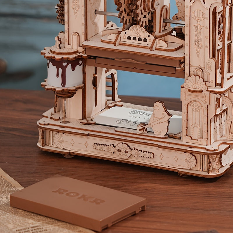 ROKR Classic Printing Press Mechanical 3D Wooden Puzzle  Unique Toy House Warming Birthday for Women/Men- LK602 Halloween Christmas Gift