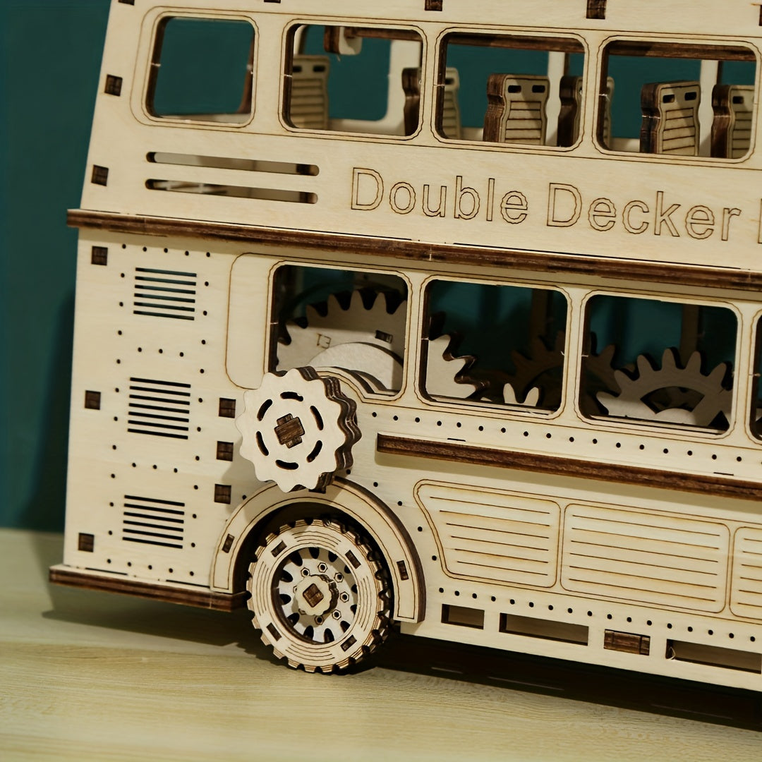 DIY Creative Three-dimensional Double-decker Bus 3D Model Assembly Children's Puzzle Toys Desktop Ornaments Holiday Party Gifts New Products