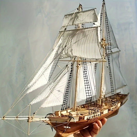 Harko Classical Western Boat Kit - Educational Science Assembly Model with Wooden Construction, Detailed Design and DIY Learning Experience