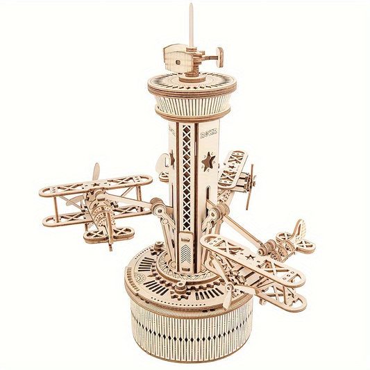 Airplane Control Tower Mechanical Music Box AMK41