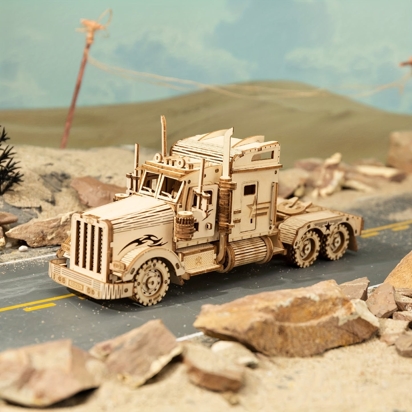 Build Your Own Heavy Truck 3D Wooden Puzzle Model Kit - A Fun And Educational DIY Gift Christmas Halloween Gift