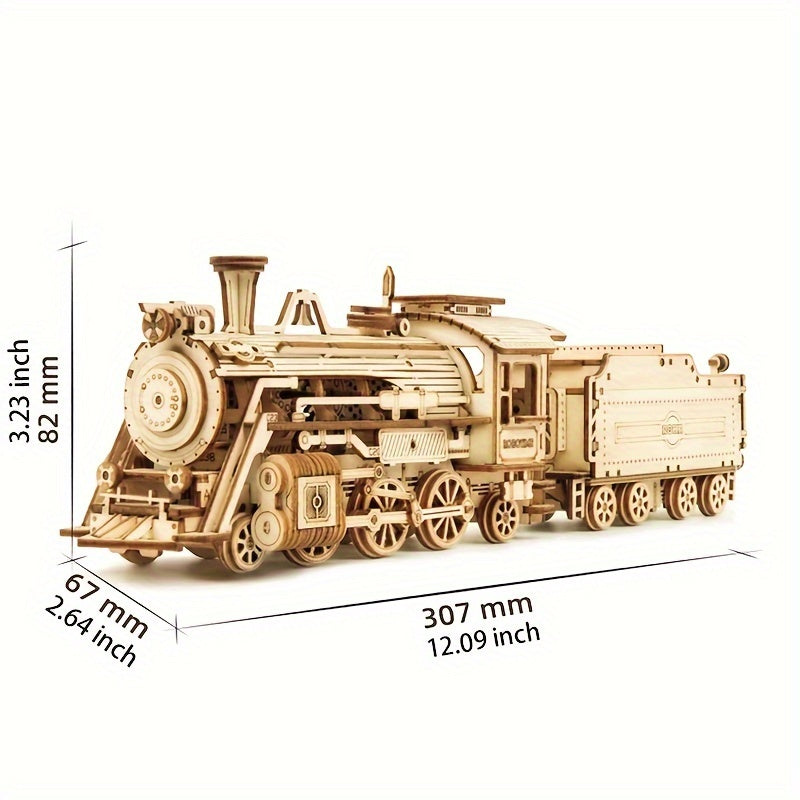 3D Puzzle Wooden Diy Model Train Toy For