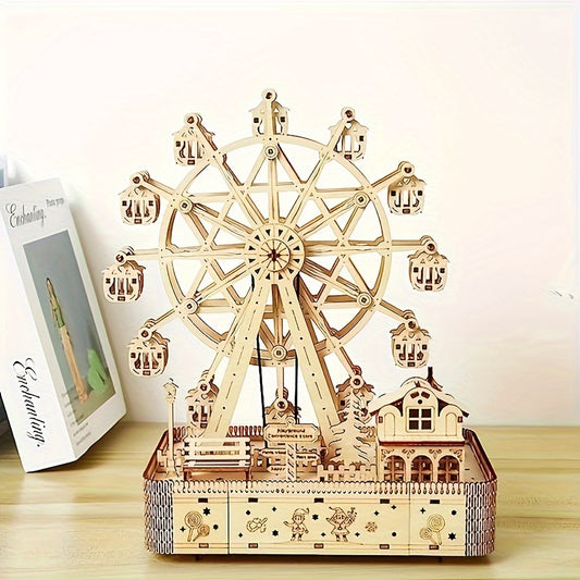 183-Piece 3D Wooden Ferris Wheel Music Box