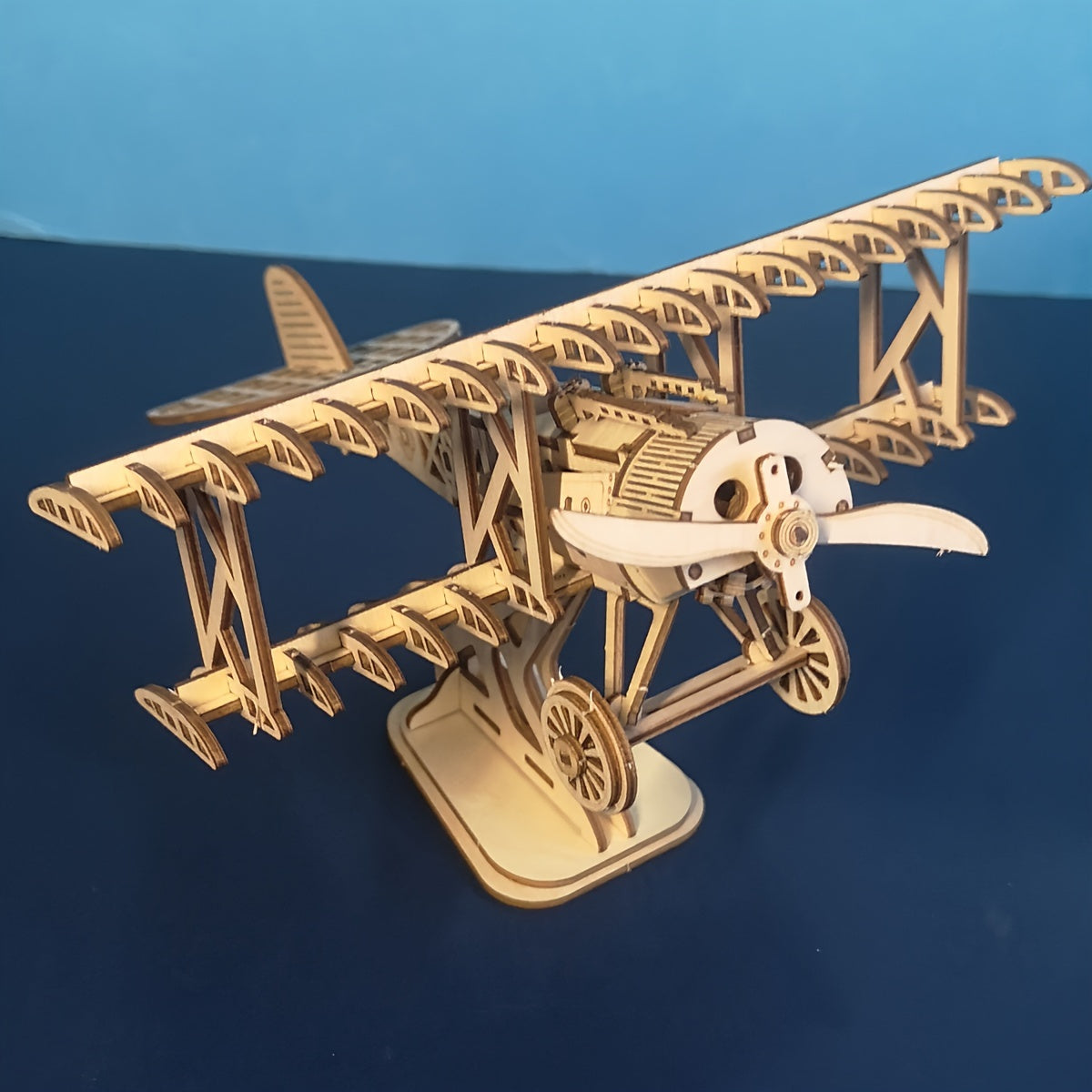 3D Wooden Puzzle Wood DIY Craft  Bi-Plane Model kits Handmade Gifts Christmas Gifts