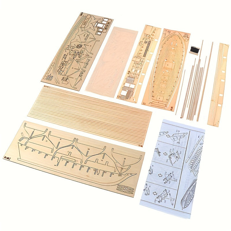 Harko Classical Western Boat Kit - Educational Science Assembly Model with Wooden Construction, Detailed Design and DIY Learning Experience